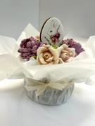 Кулич с зефирными цветами